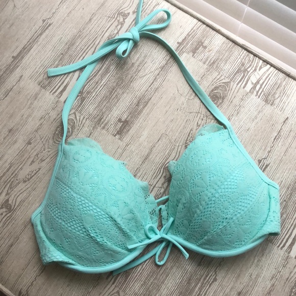 Victoria's Secret Other - Sea foam lace halter ruffle bikini top swim Victoria's Secret Other - Sea foam lace halter ruffle bikini top swim